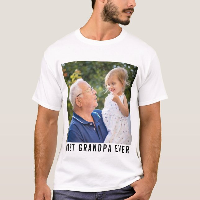 Best Grandpa Ever Grandfather And Baby Photo    T-Shirt (Front)