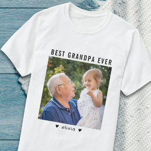 Best Grandpa Ever Grandfather And Grandkid Photo T-Shirt