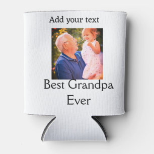 Best Grandpa ever grandfather photo name gifts tex Can Cooler