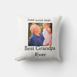 Best Grandpa ever grandfather photo name gifts tex Cushion