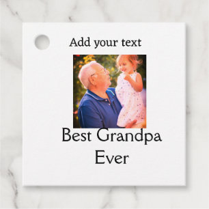 Best Grandpa ever grandfather photo name gifts tex Favour Tags
