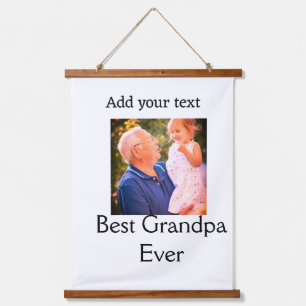 Best Grandpa ever grandfather photo name gifts tex Hanging Tapestry