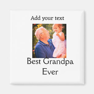 Best Grandpa ever grandfather photo name gifts tex Magnet