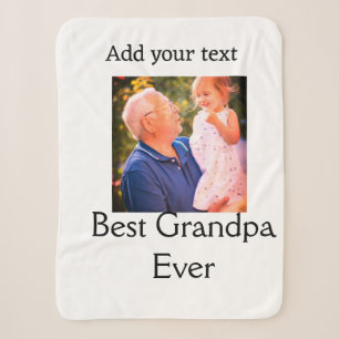 Best Grandpa ever grandfather photo name gifts tex Sherpa Blanket