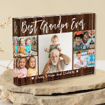 Best Grandpa Ever Grandkids Wood 5 Photo Display<br><div class="desc">Create your own photo gift for grandpa with multiple pictures of grandkids. Give personalised grandpa gifts with grandchildren names to make it a treasured keepsake. The customised grandpa gifts are perfect for grandpa birthday, father's day, grandparents day and Christmas.</div>