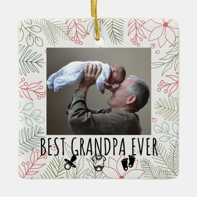 Best grandpa ever grandparents  ceramic ornament (Front)