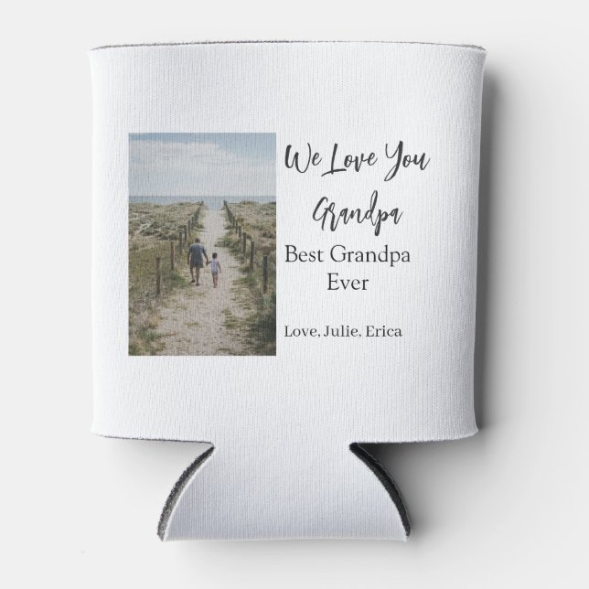 best grandpa ever grandparents photo gifts classic can cooler (Front)
