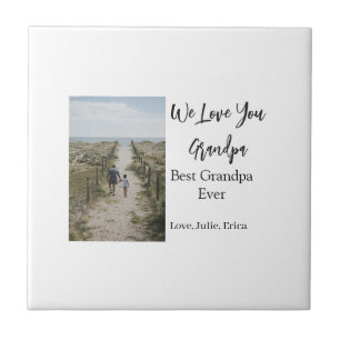 best grandpa ever grandparents photo gifts classic ceramic tile