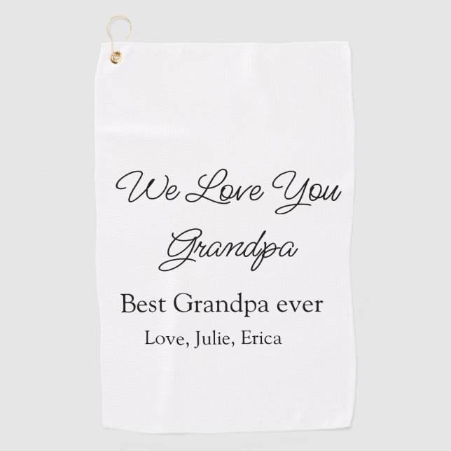 best grandpa ever grandparents photo gifts classic golf towel (Front)