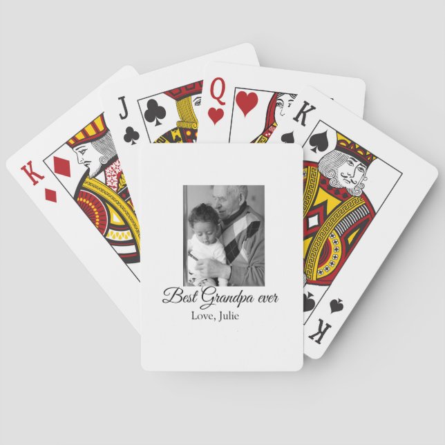 best grandpa ever grandparents photo gifts classic playing cards (Back)