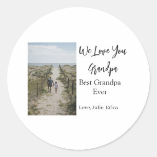 best grandpa ever grandparents photo gifts classic round sticker
