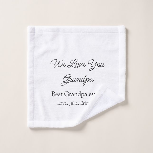 best grandpa ever grandparents photo gifts classic wash cloth (Wash Cloth)