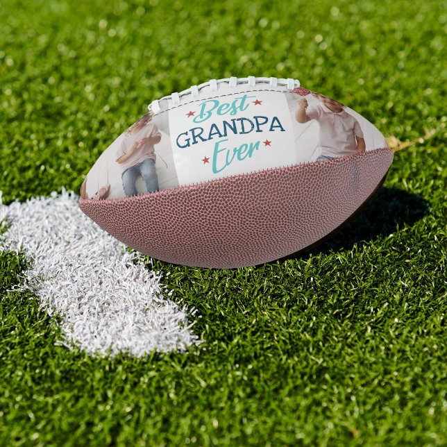 Best Grandpa Ever | Hand Lettered Photo Collage Football (Creator Uploaded)