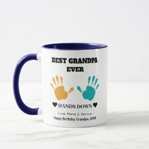 Best Grandpa Ever Hands Down Birthday Mug