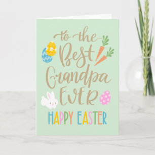 Best Grandpa Ever Happy Easter Typography Card
