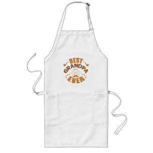 Best Grandpa Ever - Hat and Pipe Illustration Long Apron
