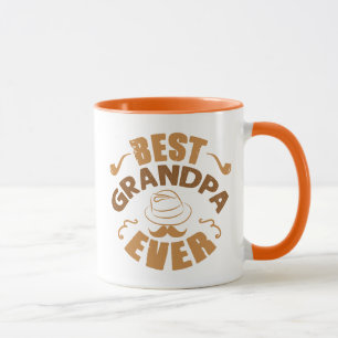 Best Grandpa Ever - Hat and Pipe Illustration Mug
