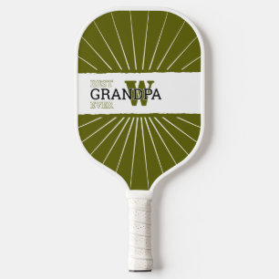 Best Grandpa ever, Light Olive , Monogramed Pickleball Paddle