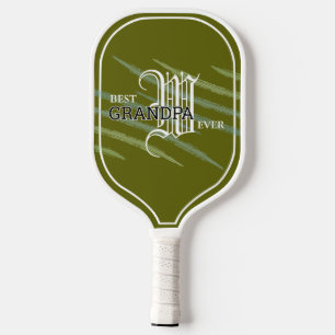Best Grandpa ever, Light Olive , Monogramed Pickleball Paddle