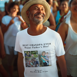 Best Grandpa Ever love you photo collage T-Shirt