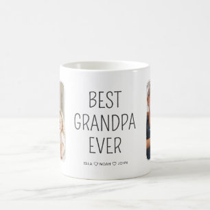 Best Grandpa Ever Minimalist Photo Collage Coffee Mug