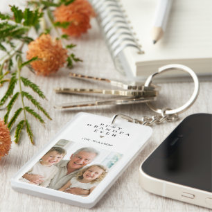 Best Grandpa Ever Minimalist Photo  Key Ring