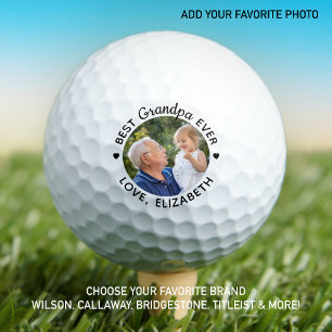 Best GRANDPA Ever - Modern - 12 Personalised Photo Golf Balls
