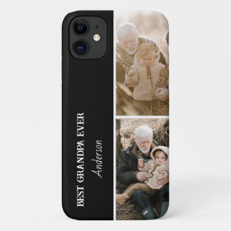 Best Grandpa Ever Modern 2Photo Collage iPhone 11 Case