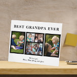 Best grandpa ever modern black and white collage plaque<br><div class="desc">Modern contemporary Happy Father's Day BEST GRANDPA EVER five family photo collage personalised keepsake simple black plaque with a bold typography script template. Create your own with 5 custom family pictures and your text! You can change the colours of text and background. It can be a cute gift for your...</div>