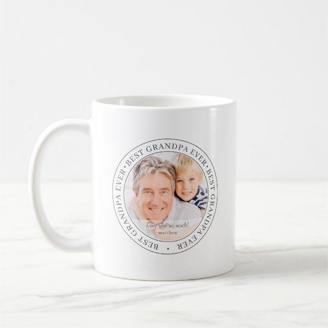 Best Grandpa Ever Modern Classic Photo Coffee Mug (Left)