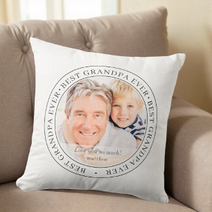 Best Grandpa Ever Modern Classic Photo Cushion