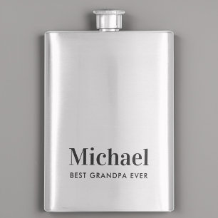 Best Grandpa Ever Monogrammed Hip Flask