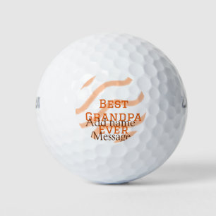 Best Grandpa ever orange stripes spiral add name t Golf Balls