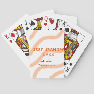 Best Grandpa ever orange stripes spiral add name t Playing Cards