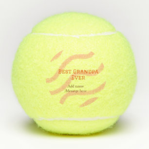 Best Grandpa ever orange stripes spiral add name t Tennis Balls