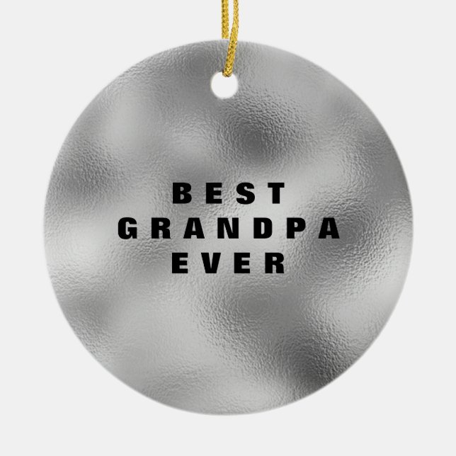 Best Grandpa Ever Personalised Ceramic Ornament (Front)