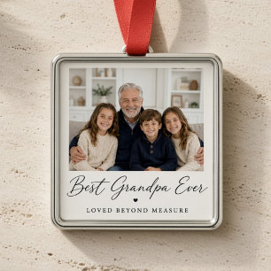 Best Grandpa Ever Personalised Grandchildren Photo Metal Ornament