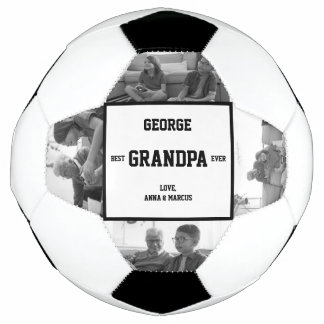 Best Grandpa Ever Photo Birthday Gift Christmas Soccer Ball