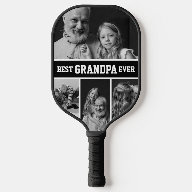 Best Grandpa Ever Photo Birthday Gift  Pickleball Paddle (Front)