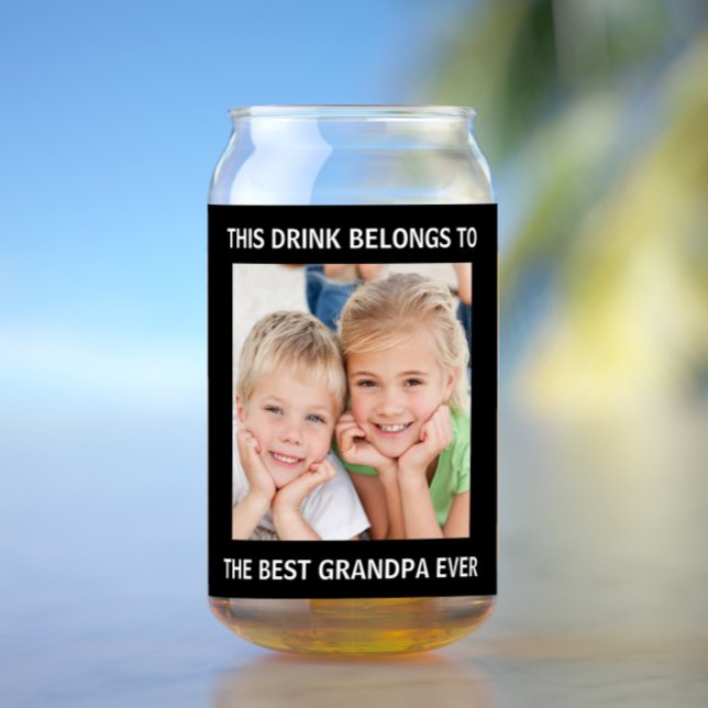 Best Grandpa Ever Photo Can Glass (Creator Uploaded)