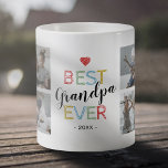 Best Grandpa Ever Photo Coffee Mug<br><div class="desc">Personalised grandfather coffee mug featuring the text "best grandpa ever",  and the date. Plus 8 family photos for you to customise with your own to make this an extra special grandad gift.</div>