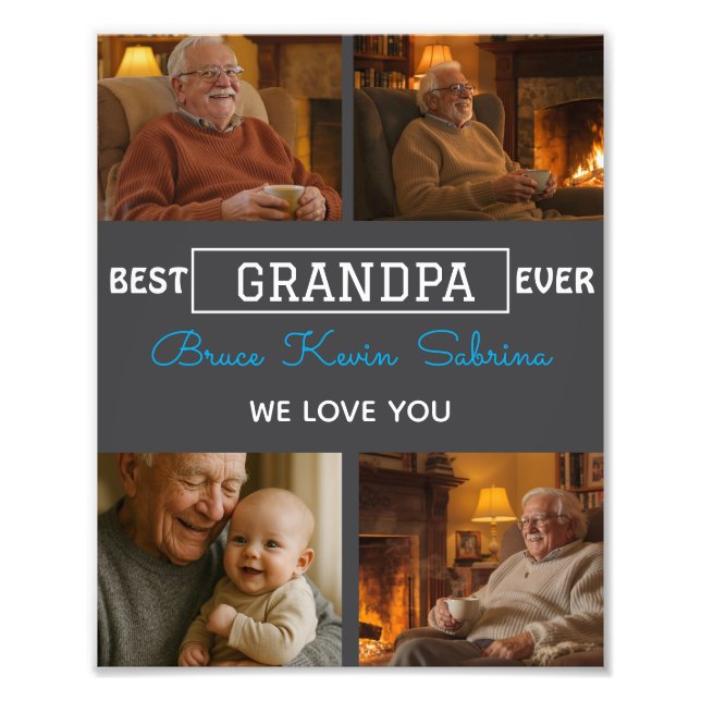 Best Grandpa Ever Photo Collage (Front)