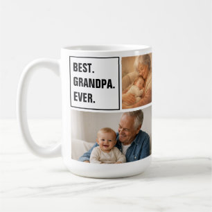 Best Grandpa Ever Photo Collage and Custom Text Coffee Mug