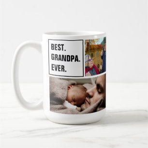 Best Grandpa Ever Photo Collage and Custom Text Coffee Mug