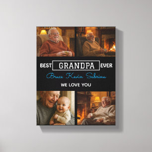 Best Grandpa Ever Photo Collage Canvas Print