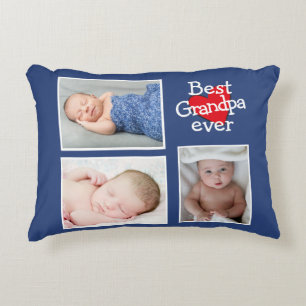 Best Grandpa Ever Photo Collage Decorative Cushion