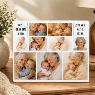 Best Grandpa Ever Photo Collage Grandparents Plaque