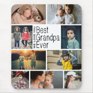Best Grandpa Ever Photo Collage Mouse Pad