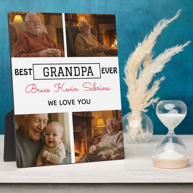Best Grandpa Ever Photo Collage Plaque (Side)