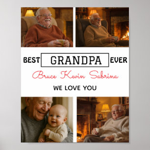 Best Grandpa Ever Photo Collage Poster